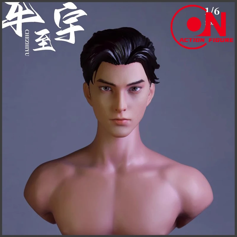 

HW TOYS 1/6 Scale Male Soldier Head Sculpture Che Zhiyu Handsome Guy Head Carving Fit 12-inch Action Figure Doll Body