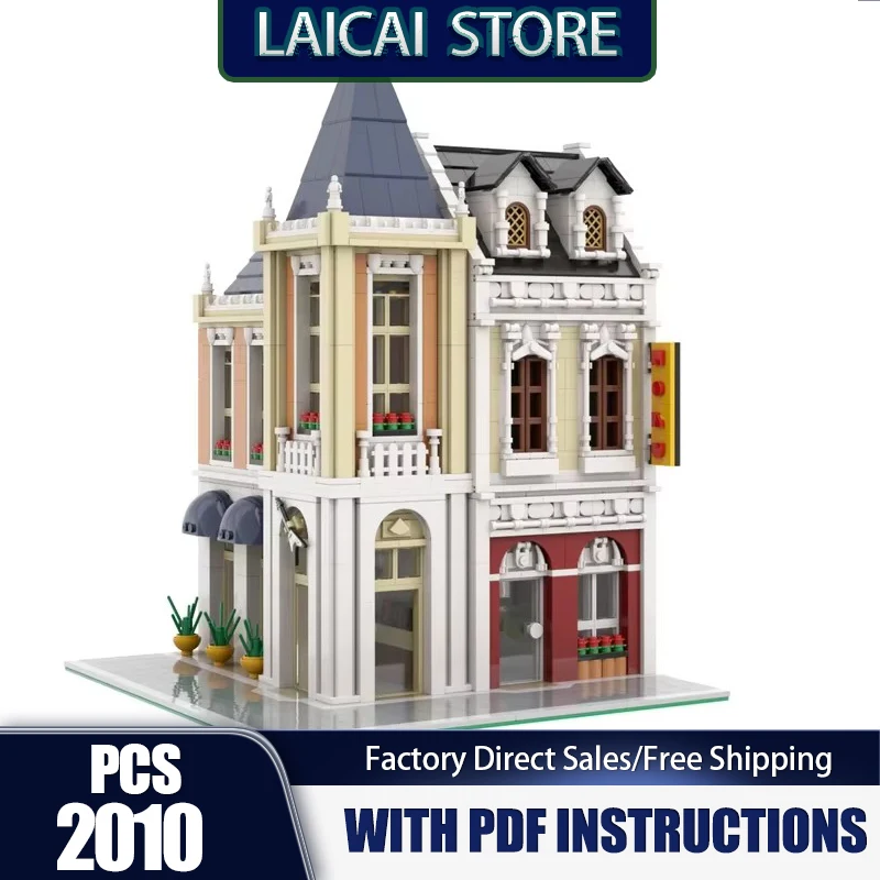 Moc Building Blocks Radio Station and Music Store Modular Model Technology Brick DIY Assembly Construction Holiday Toy Gifts