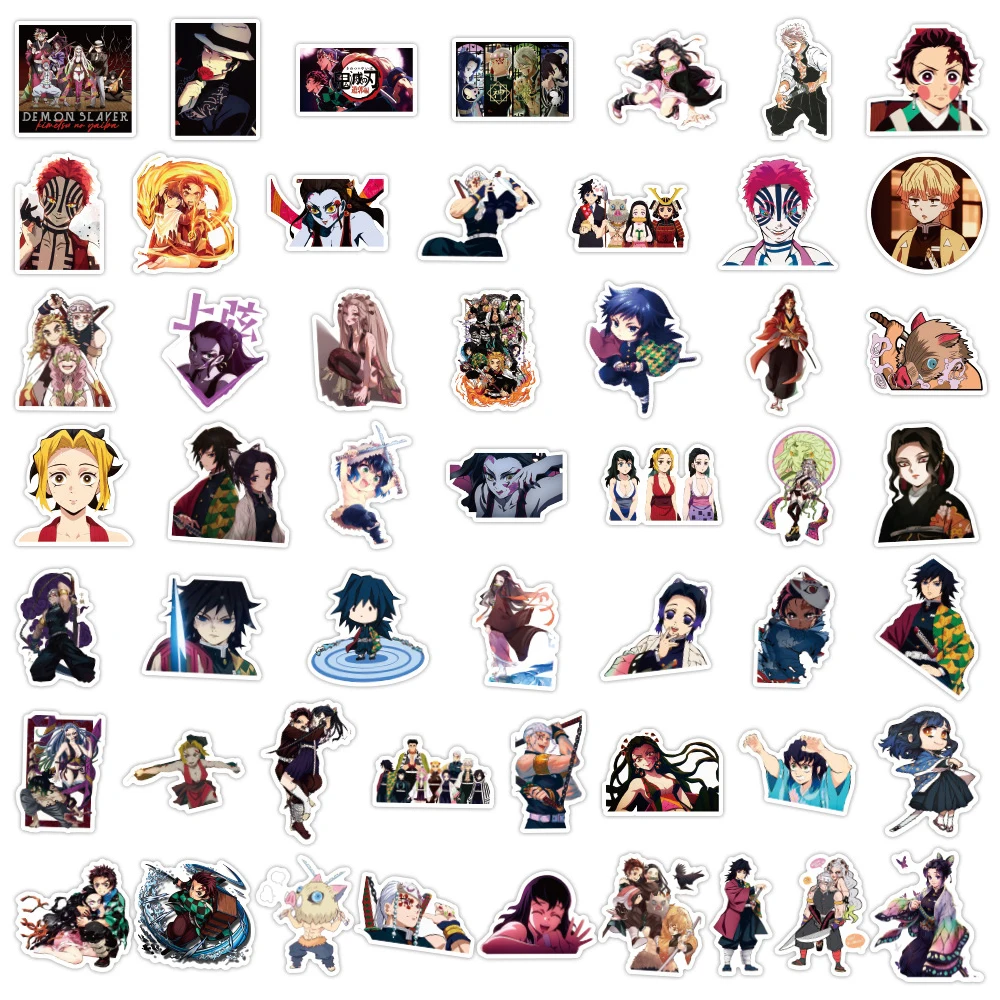 10/30/50/100PCS Anime Demon Slayer Stickers Kimetsu no Yaiba Yuukaku-hen Graffiti Decals Kids Toys Motorcycle Phone Car Sticker