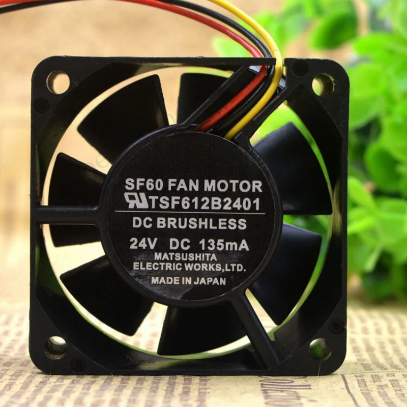 

S+ MATSUSHITA SF60 FAN MOTOR TSF612B2401 6CM 24V 135MA 6025 cooling fan