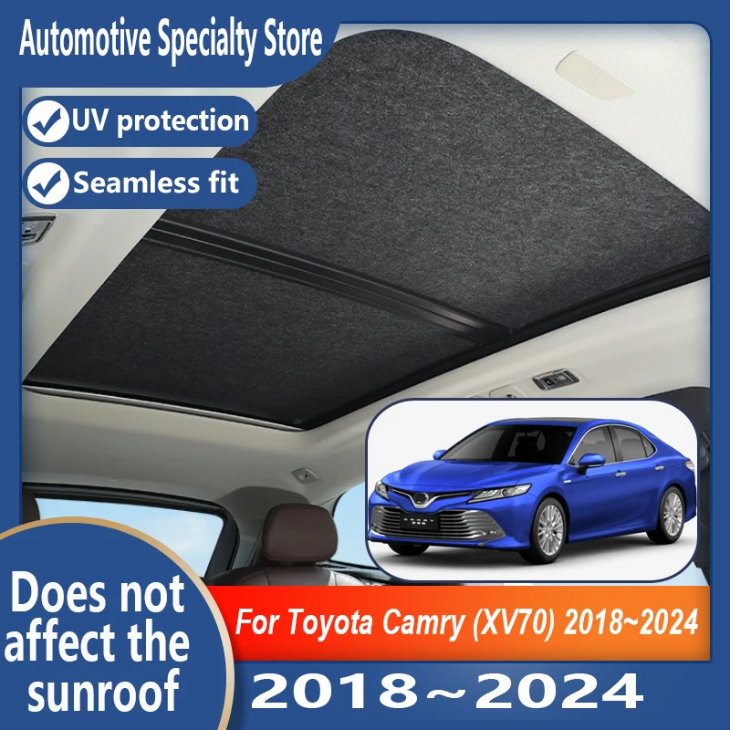 

For Toyota Camry XV70 2018~2024 2023 Sunroof Insulation Roof Visor Electrostatic Adsorption Suede Fabric Sun Protection Anti-U