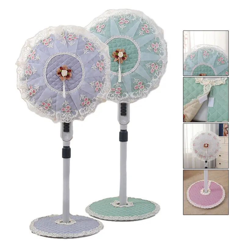 Lace Floral Floor Fan Covers, Electric Fan Dust Cover, Standing Fans Protection, All Inclusive Motor Style, New