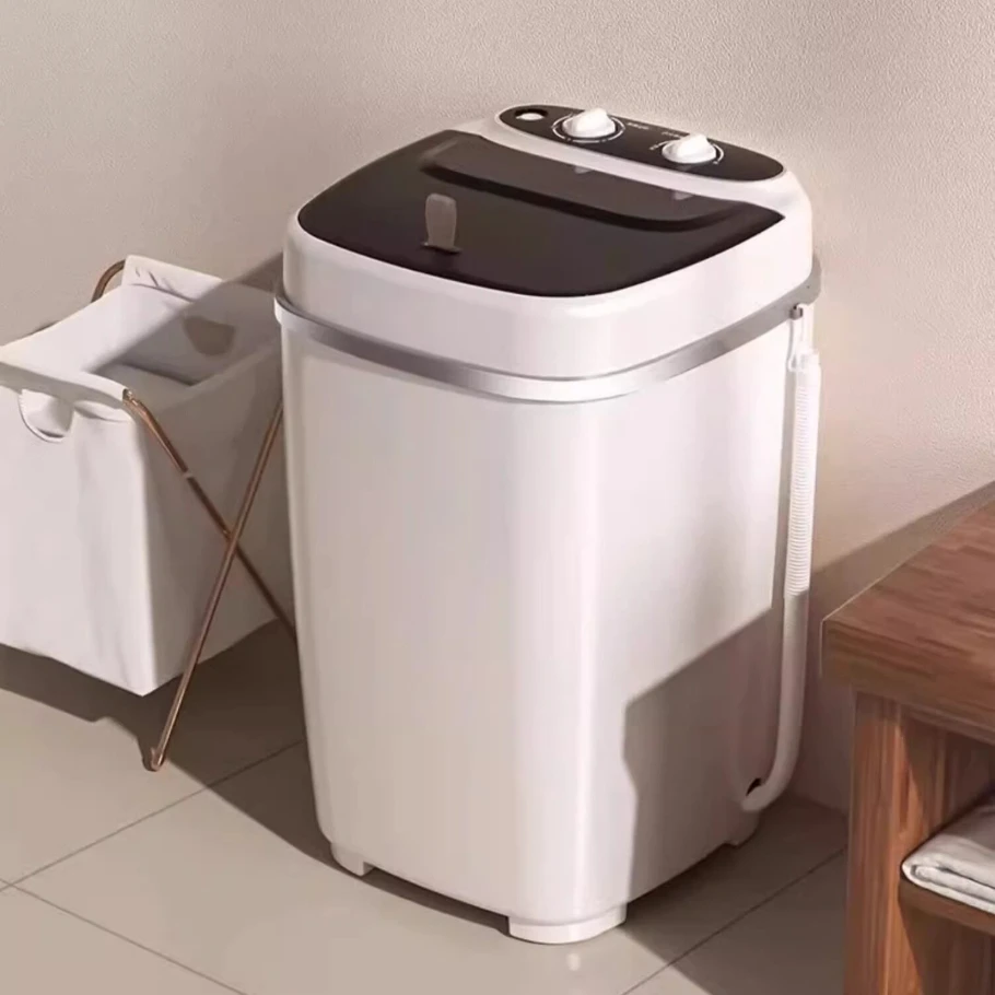 Mini Single Tub Washing Machine, Wash and Drain All-in-One, Semi-automatic Compact Laundry Washer for Home Dorm Baby Underwear view 2
