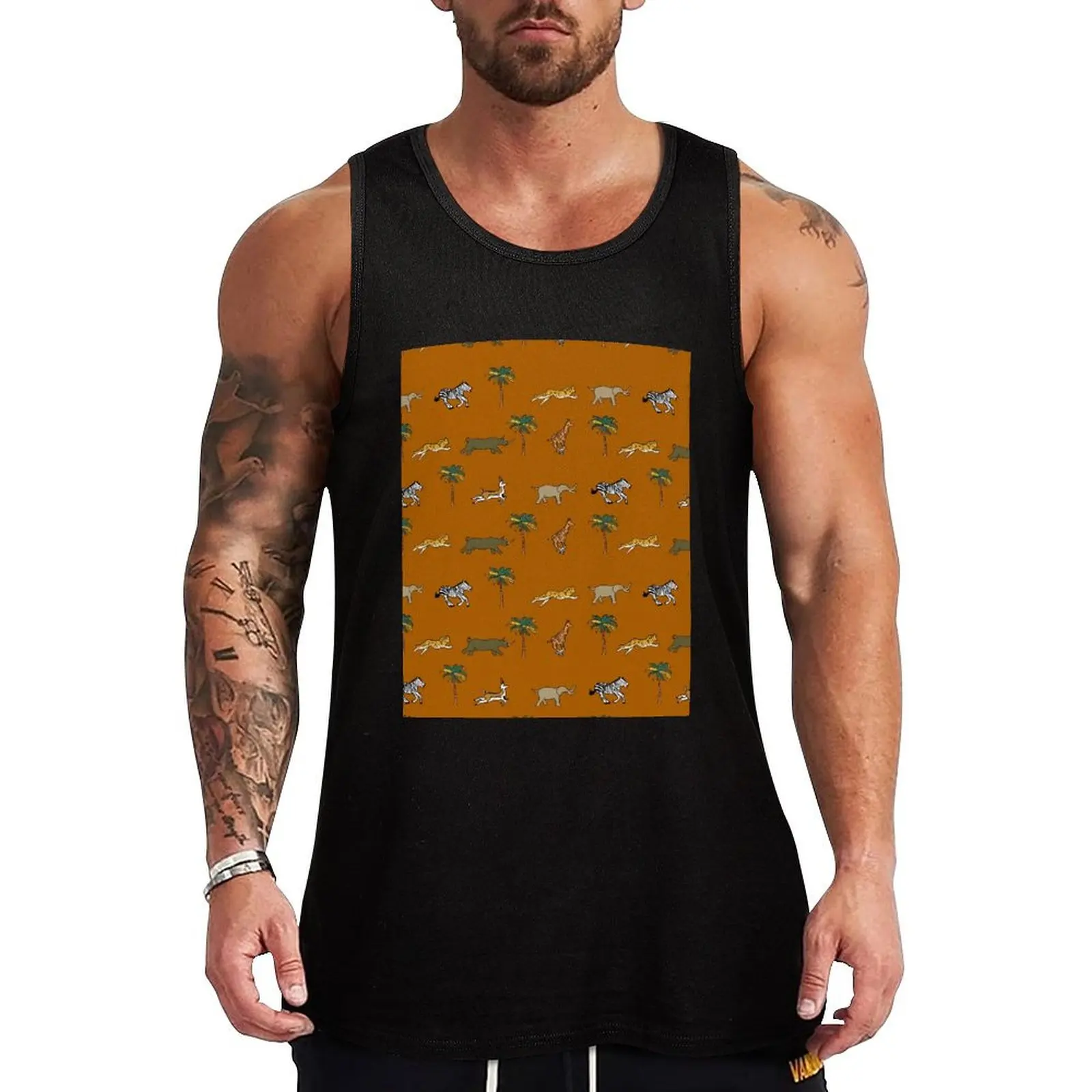 

Darjeeling Limited Luggage Pattern Fan Art Tank Top Breathable Athletic Tank Top Workout Quick Dry Shirt