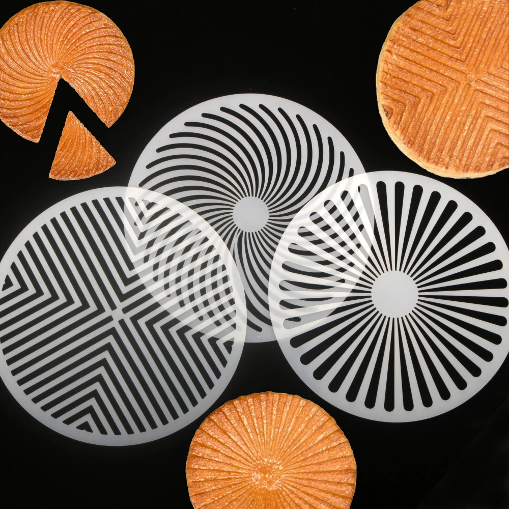 Plantilla en espiral de silicona para galette, molde de impresión de pastel del rey, molde de impresión de textura crujiente de Año Nuevo Epifan, GALETTE DES ROIS