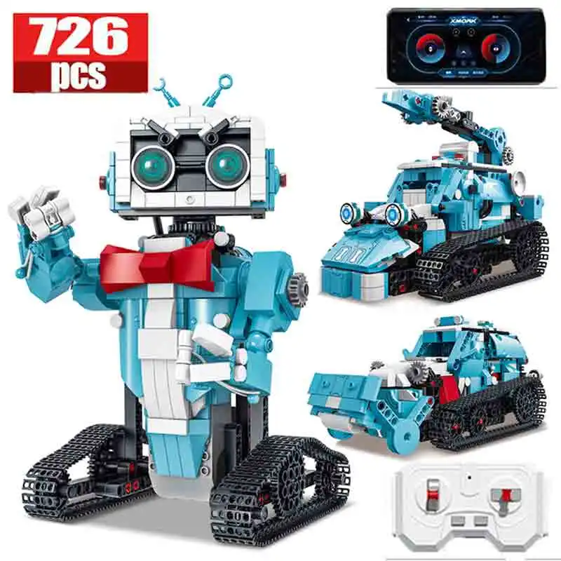 

Technical Engineering Bulldozer 3-in-1 Robot APP Remote Control Bricks Building Blocks Programming Toys For Kids Gifts