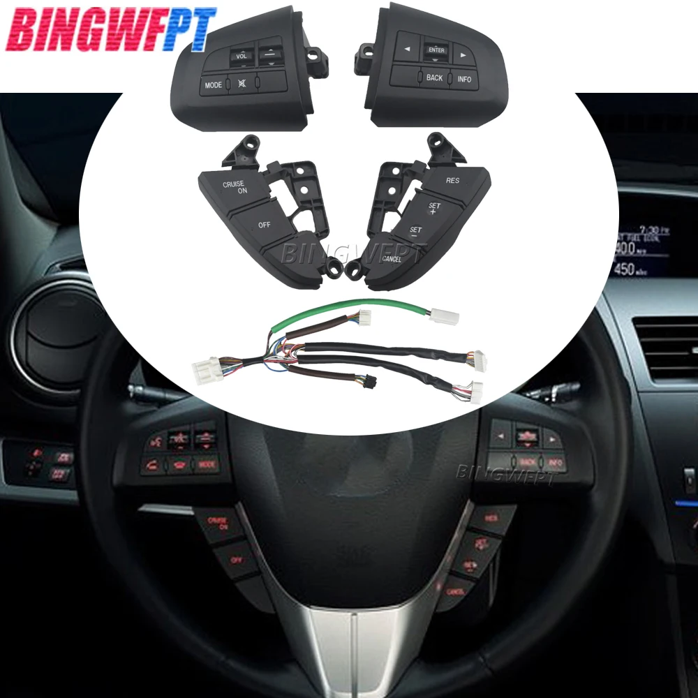 For Mazda 3 2010 Cx-5 Cx-7 Original Car Steering Wheel Button Phone Audio Volume Control Switches