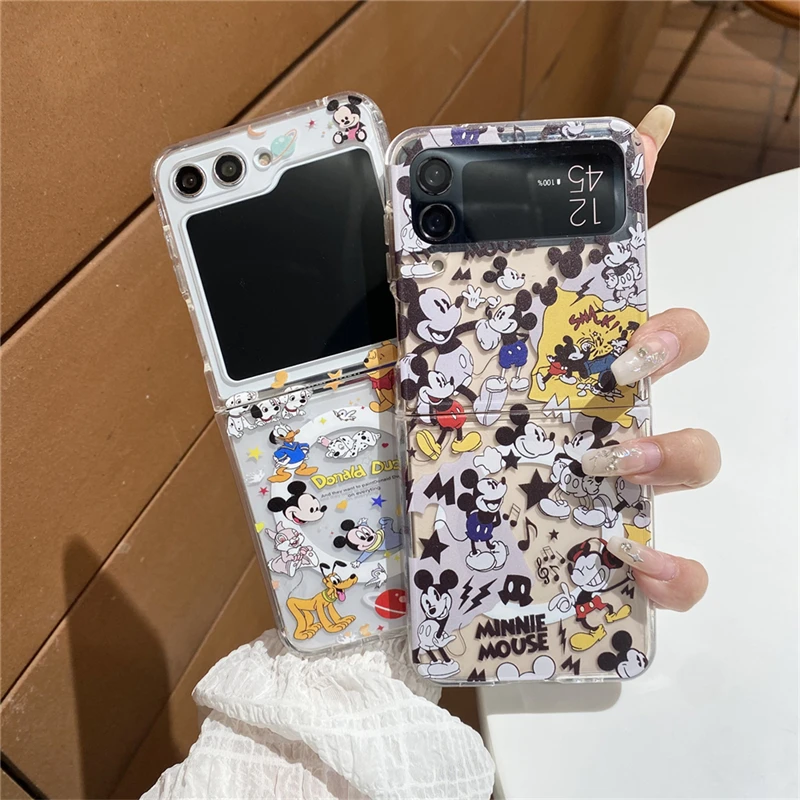 Anime Disney Mickey Mouse Korean Style Snow White For Samsung Galaxy Z Flip 3 4 5 6 Cover Phone Case Gift