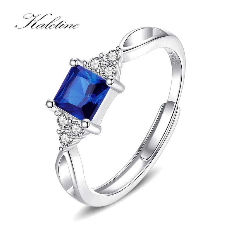 KALETINE Women's Jewelry 925 Sterling Silver Ring Green Royal Blue Red Emerald Zircon Ring Wedding Jewelry Party Valentine's Day