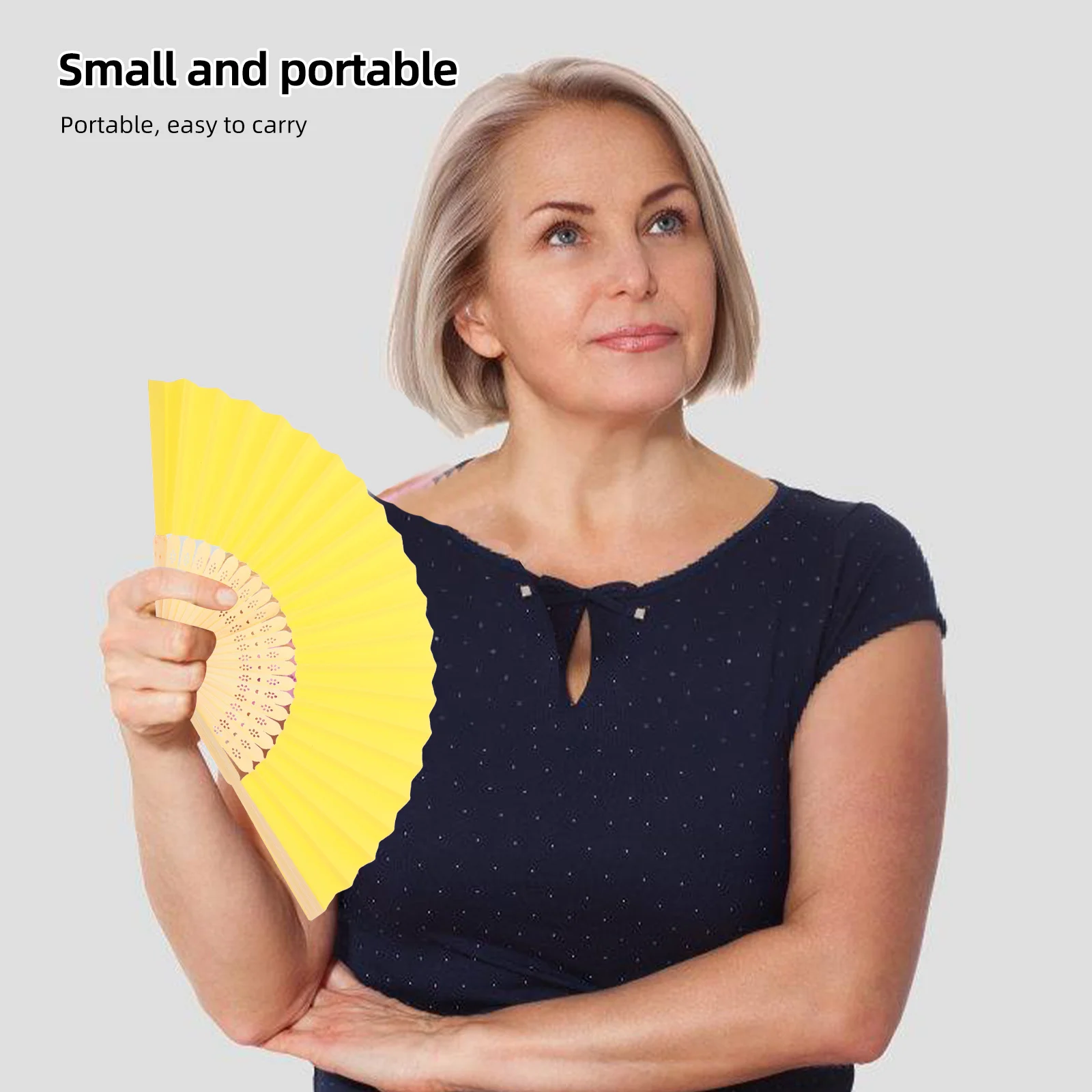 

6Pcs Paper Folding Fans Handheld Fan Portable Lightweight for Wedding Party Stage Performance Dance Decor Retro Hand Fan