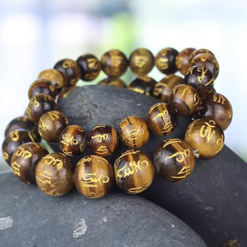

5A Natural Tiger Eye Bracelets for men and women single circle jewelry Jewelry Health Protection Soul Healing Couple Crystal