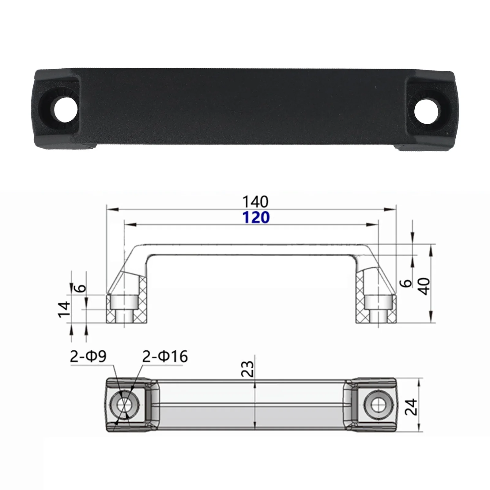 Better Grip Home Improvement Cabinet Door Handles Nylon Cabinet Handles Sleek Black Appearance Comfortable Use