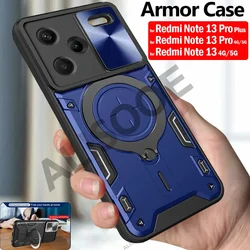 Funda for Redmi Note 13 Pro Plus 5G POCO X6 M6 Pro Case Slide Camera Cover for Redmi Note 13 Pro Ring Stand Capa