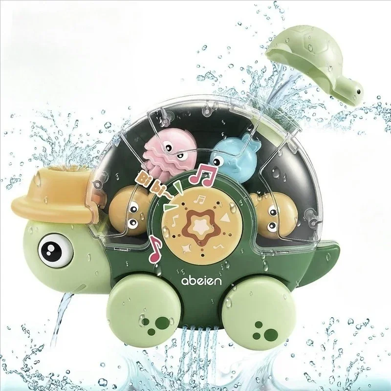 

Игрушка для ванны с черепахой для детей, игрушка для ванны с водопадом и вращающимся колесом, сильные присоски, звуковая игрушка для ванны, водная игрушка для малышей, время ванны