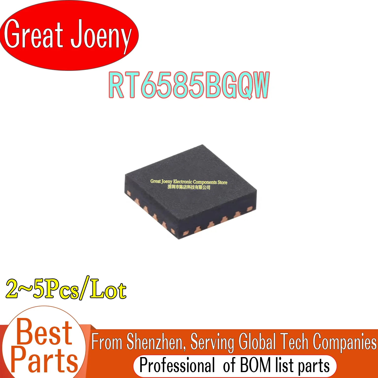 

(2-5piece)100% New RT6585BGQW RT6585B For Code : ( 3H=2M 3H=.. ) QFN-20 Chipset Bulk Best Price