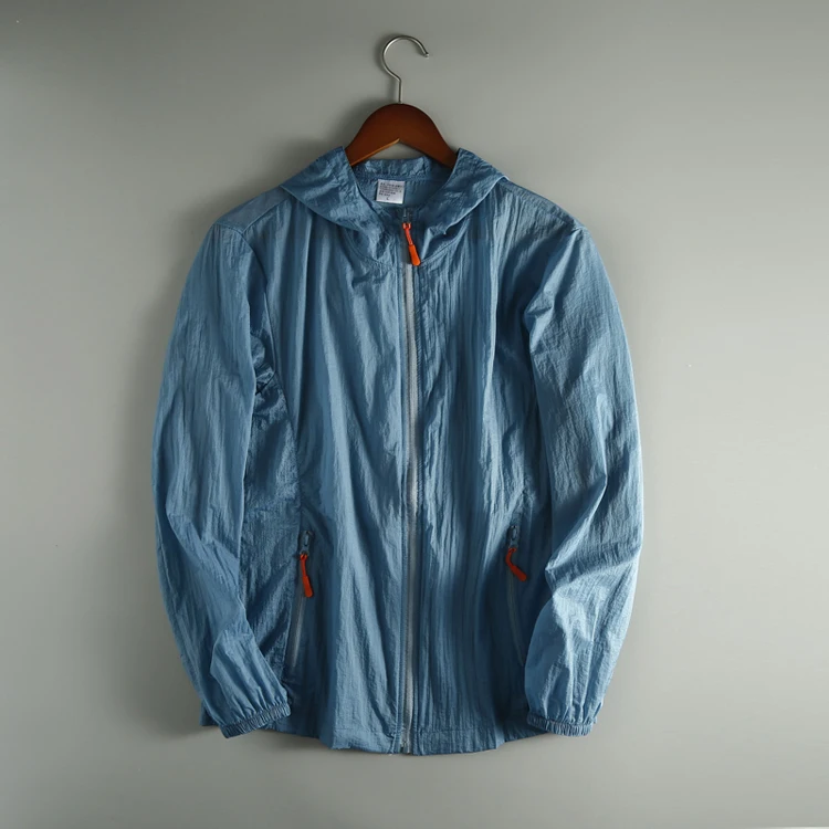 Lightweight Breathable Men's Outdoor Jacket Summer New Style Hooded UV Protection Skin Clothes Trendy Hole Design Youth Fashion