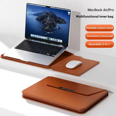 2025 MacBook용 14인치 스탠드와 내부 라이너가 포함된 새로운 노트북 가방, 15인치 스탠드와 펼칠 수 있는 보호 커버 포함