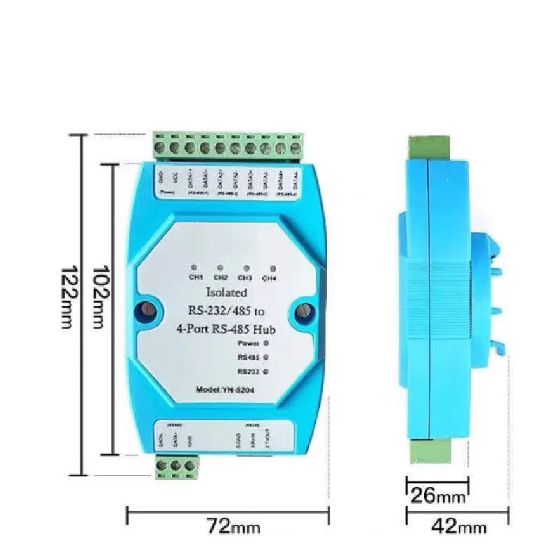 repeteur-hub-rs485-a-4-ports-de-type-isolation-avec-protection-contre-la-foudre-a-quatre-voies