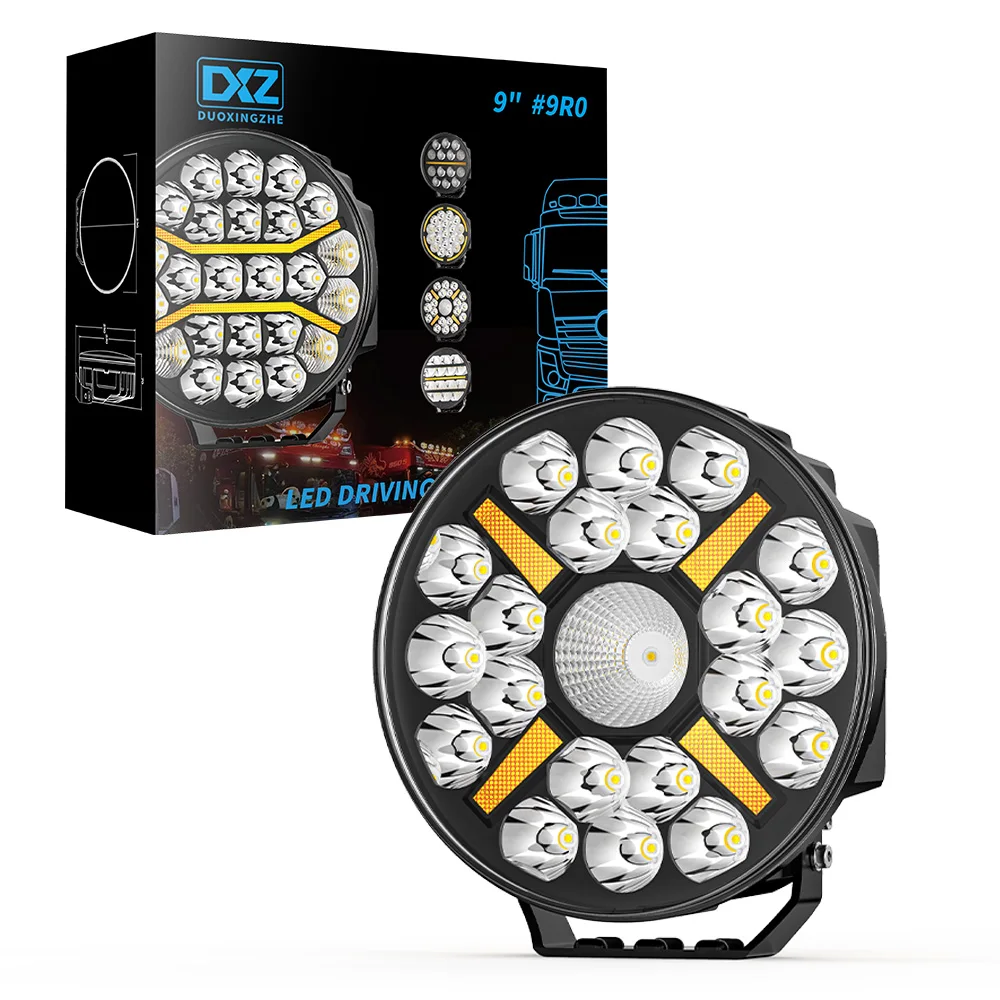 

9-дюймовый круглый автомобильный рабочий фонарь для грузовика, внедорожный дальний свет, модернизированная передняя фара, вспомогательный автомобильный фонарь, дневной ходовой фонарь 9R04