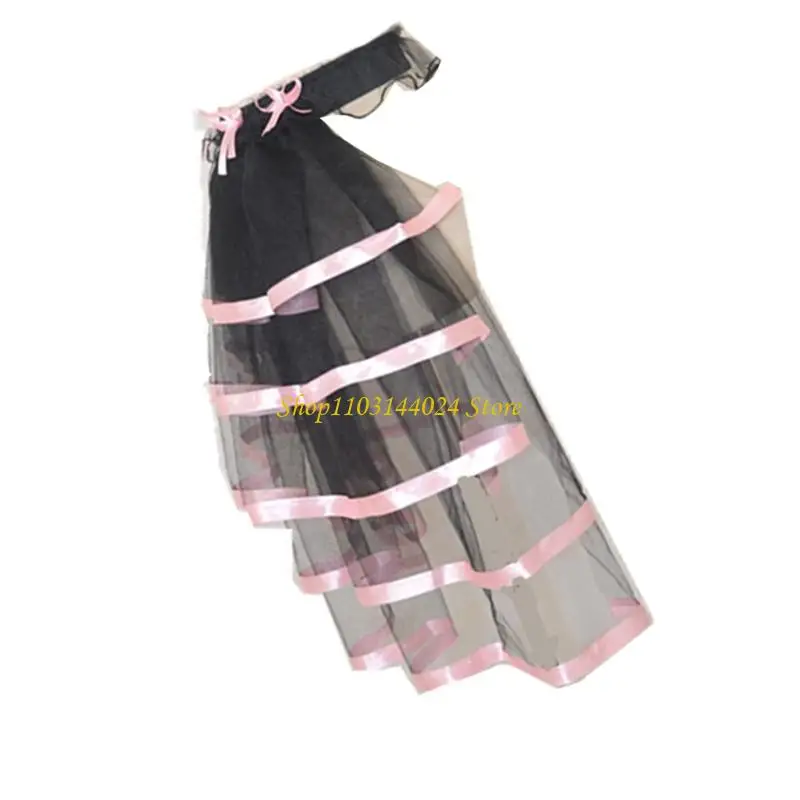 

N5KE женская длинная юбка миди из тюля с эластичным поясом, многослойная верхняя юбка с рюшами для свадебного торжественного