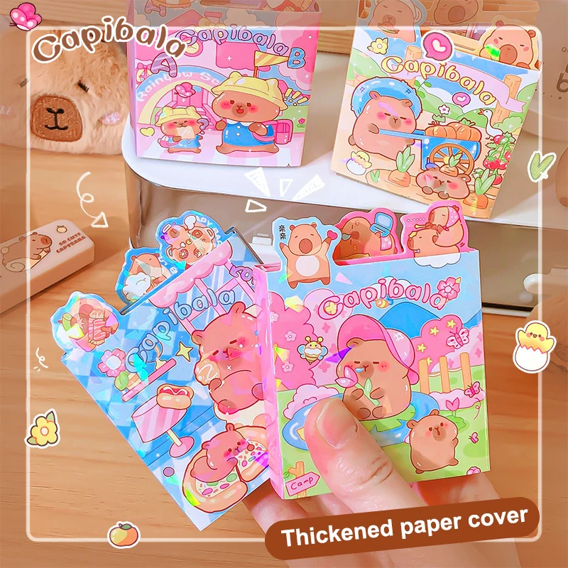 Cartoon Capybara Sticky Notes Set Kawaii Sticky Notes Office School Planner Simple Cute Note Pad Student Stationery Gifts