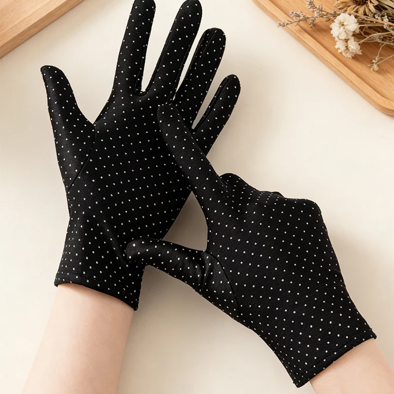 Summer Sun Protection Gloves for Cycling, Spring and Autumn Elastic Spandex Uv Breathable Thin Women's Gloves