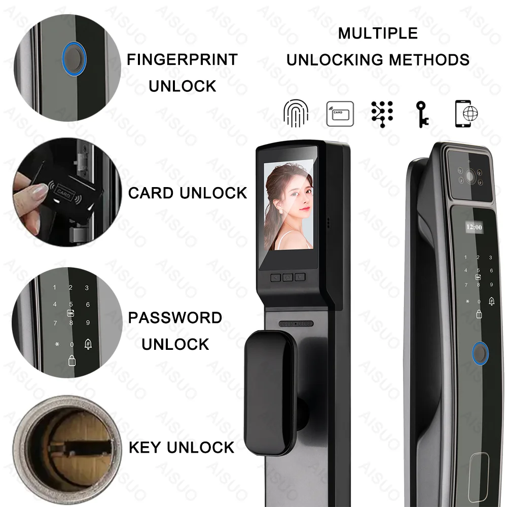 High Security WIFI APP Electric Digital Door Lock With Camera APP Control Smart Lock