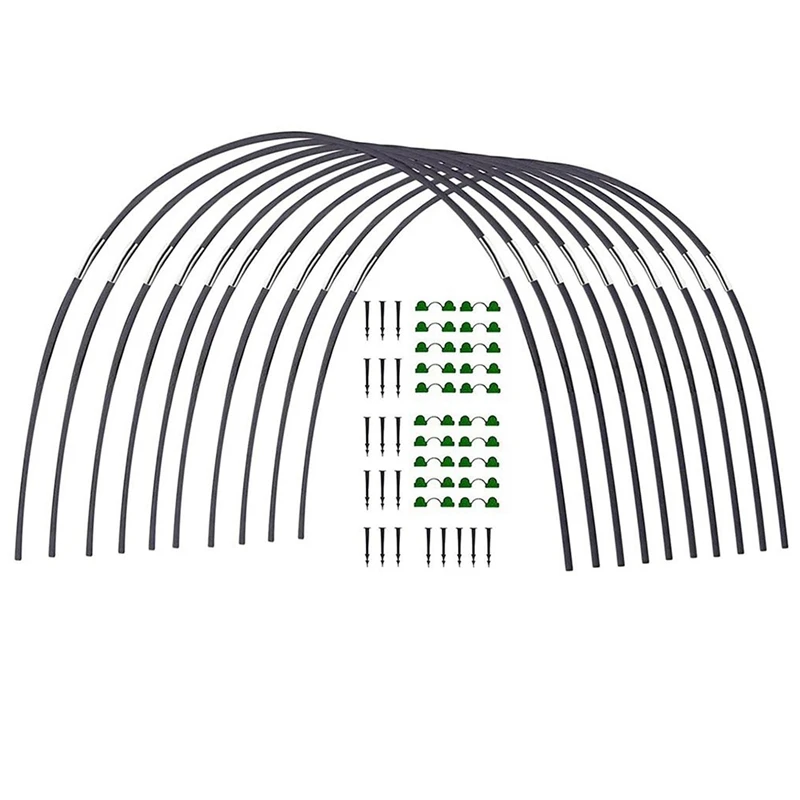 

GTBL Garden Greenhouse Hoop Set, Gardening Folding Fiber Pole Set, Arch Greenhouse Planting Tunnel Bracket