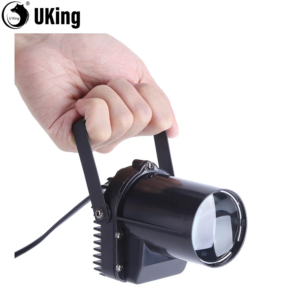 

U'King 5W Mini Beam LED Pinspot Light Disco Ball Light RGBW Зеркальный шар Прожектор DMX512 Сценический свет для вечеринки, свадьбы, диджея, дискотеки