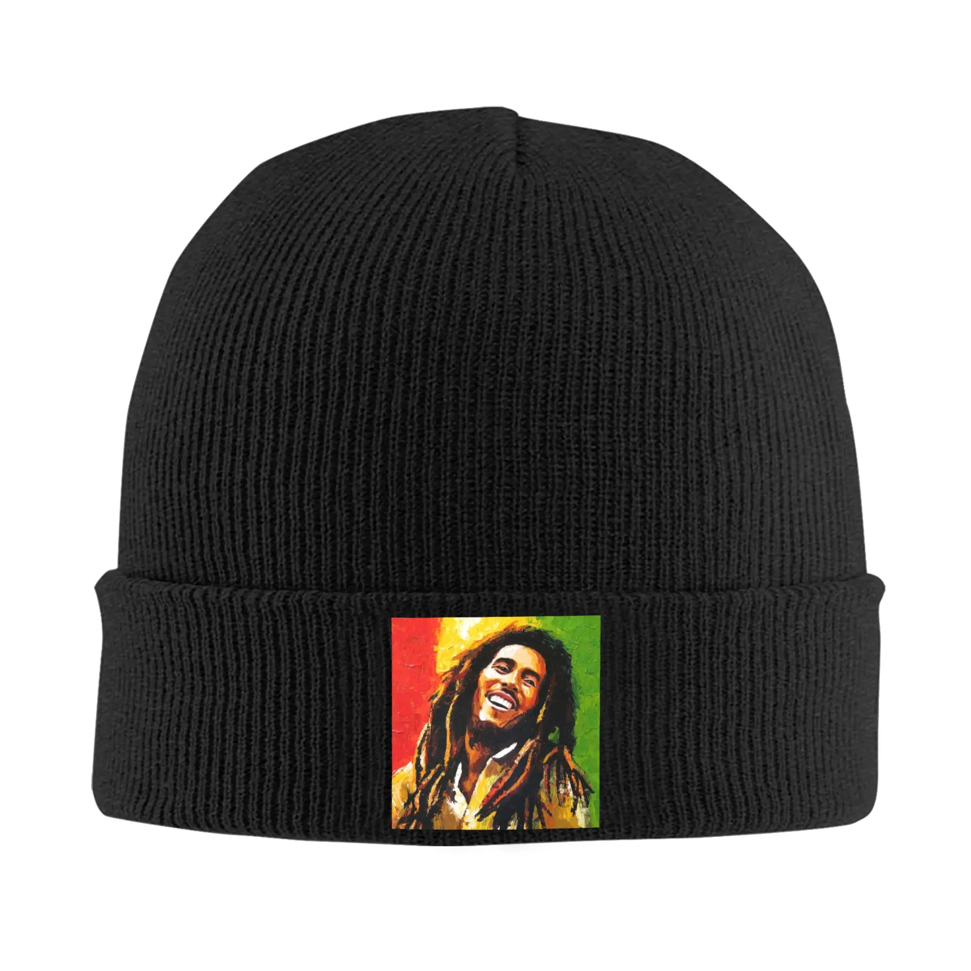 Custom Jamaica Reggae Rock Bob Marley Bonnet Hats  Cool Knitting Hat For Men Women Winter Warm  Skullies Beanies Caps