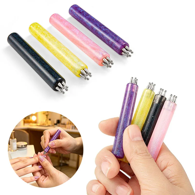 20/30/50pcs DIY Nail Art 5-Petal Dotting Paint Flower Pen Tool Creator 1.8mm Fine Tip Rhinestone Pickers Glitter Handle Manicure