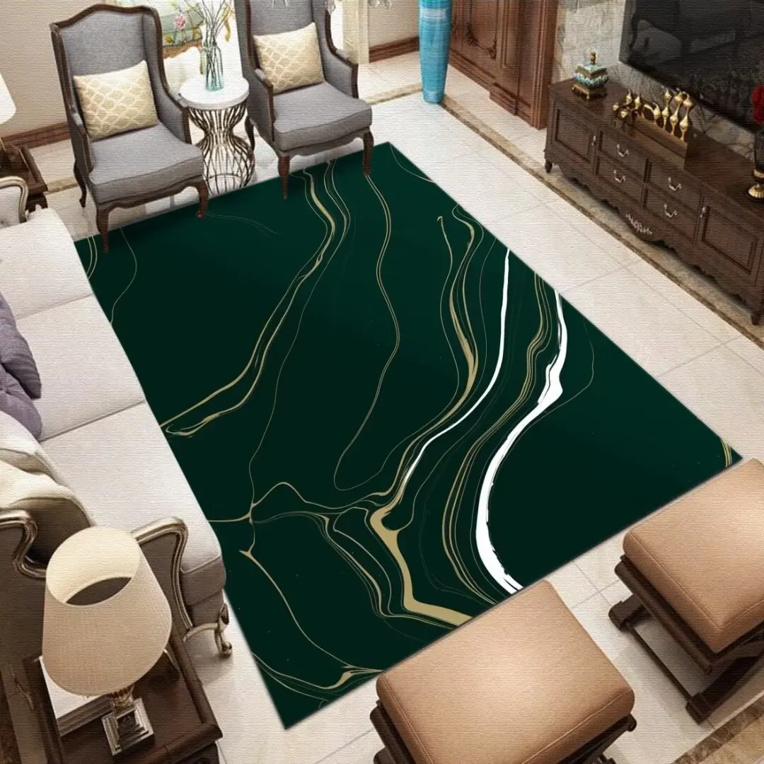 Green Modern Ins Luxury Living Room Carpet Sofa Table Rug Coffee Table Mat Marble Bedroom Decoration Bedside Area Corridor Mats