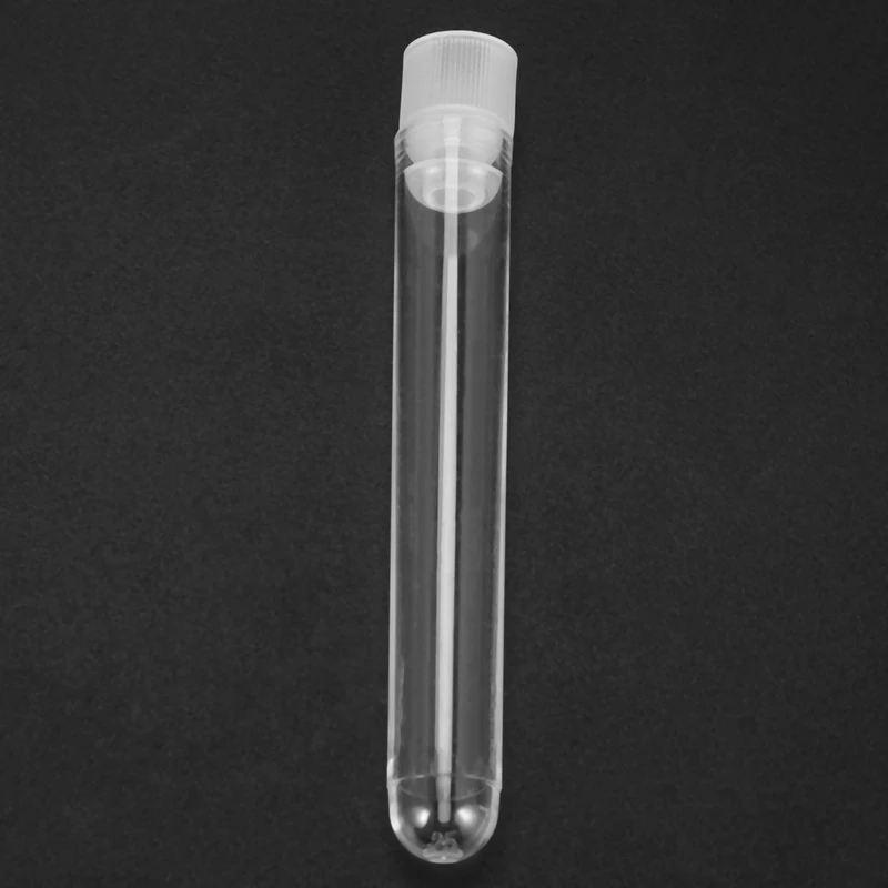 600Pcs Clear Plastic Test Tubes With White Screw Caps Sample Containers Bottles Push Caps 12X75mm