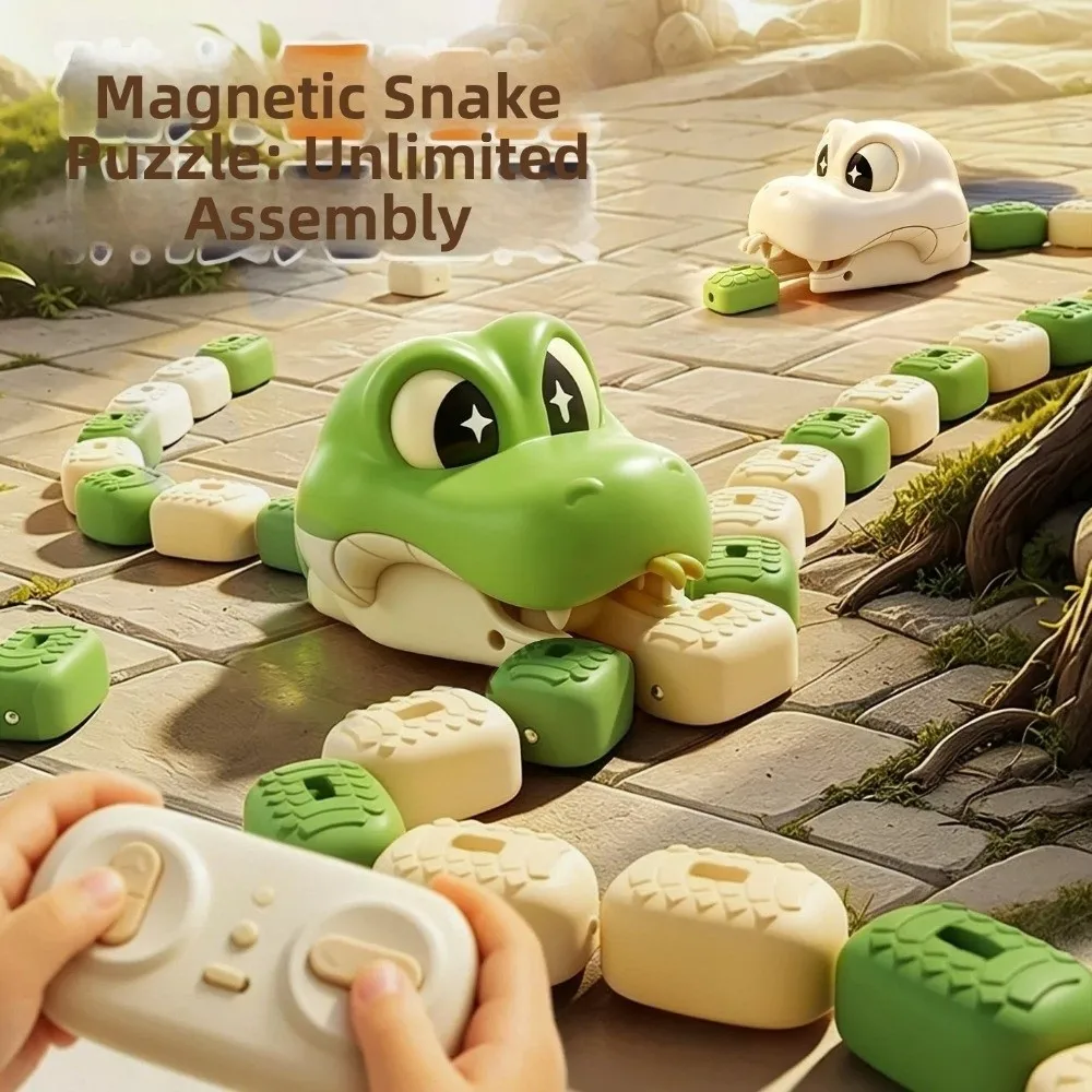 Remote Controlled Greedy Snake Magnetic Magnetic Collection Interactive Snake RC Car Cartoon Animal Interactive Animal