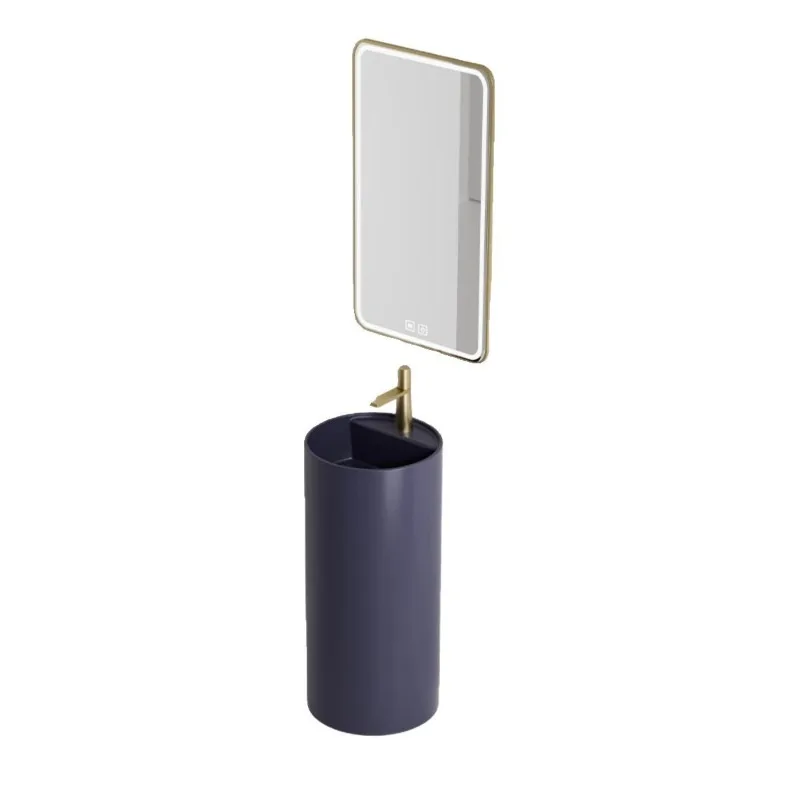 

Color Balcony Column Basin Round Column Washbasin Ceramic Integrated Floor-to-Floor Washbasin Hotel