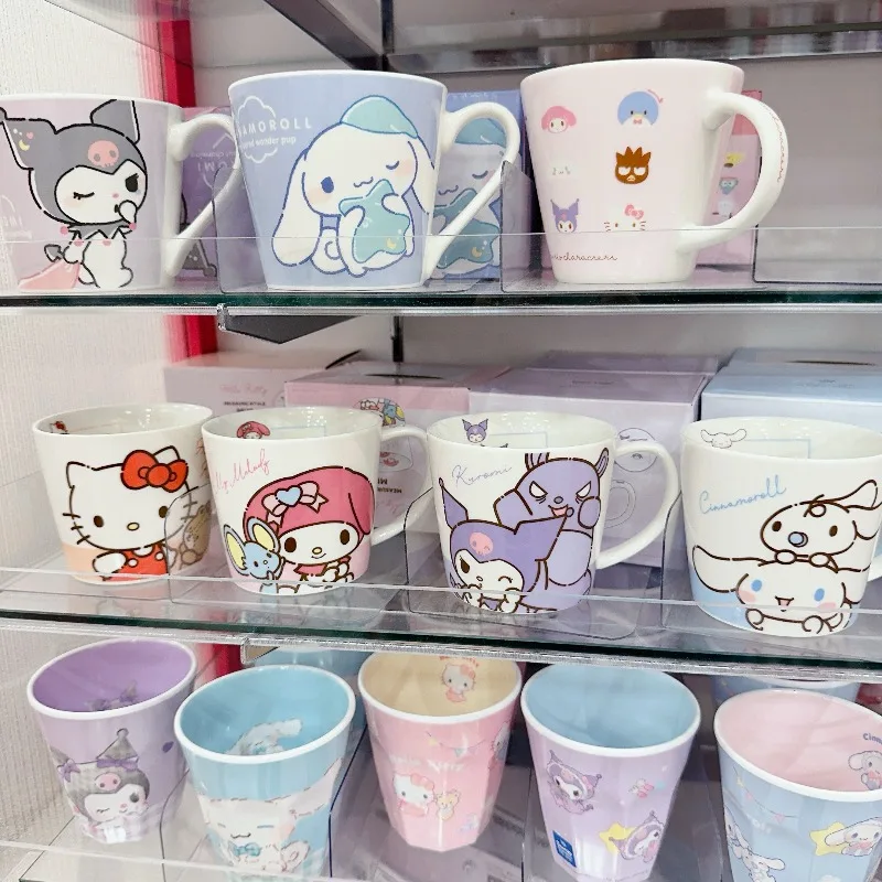 

Japanese Original Sanrio Cartoon Pochacco Hangyodon Kuromi Melody Ceramic Cup Mouthwash Milk Coffee Cup Model Toys for Children