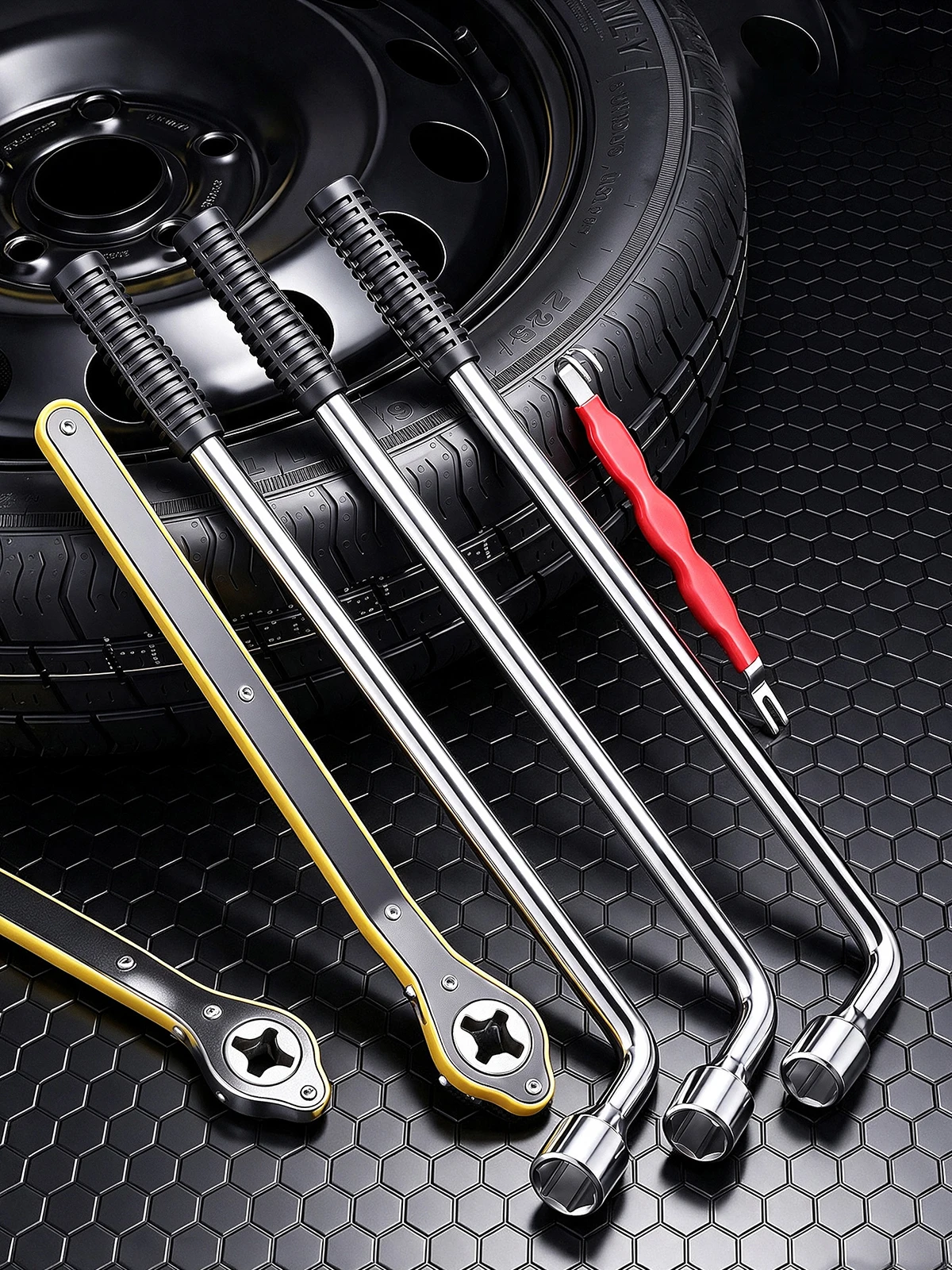L Type Lug Wrench Extended Length Hexagonal Head 17 19 21 22 23 24mm Socket Car Spare Tire Repair Tool For Auto Motorcycle Wheel