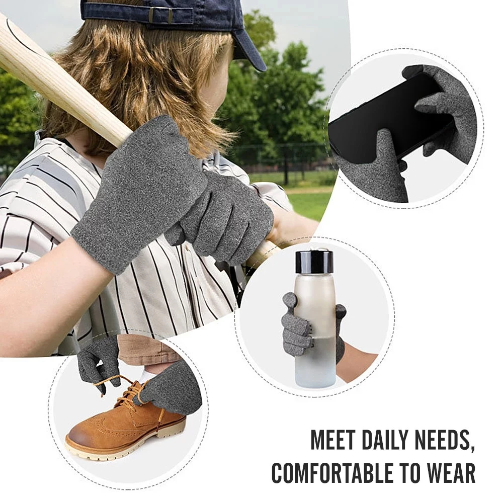 1Pair Compression Arthritis Gloves Premium Arthritic Joint Pain Relief Hand Gloves Therapy Full Fingers Sport Compression Gloves image 6