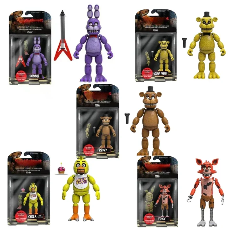 15cm FNAFs bear's midnight harem five nights nightmare joint movable detachable game boy Freddy's