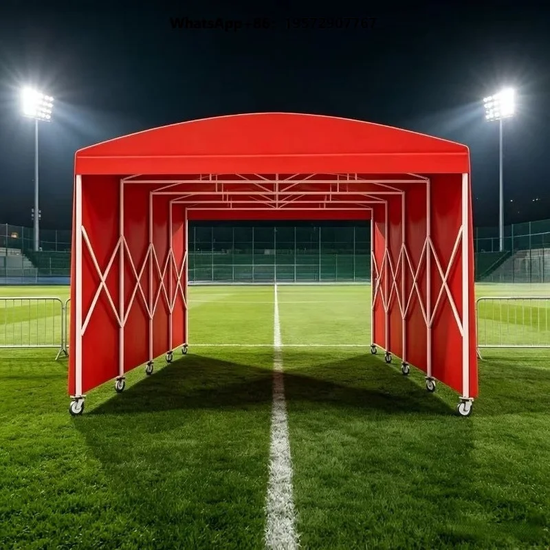 Mobile Retractable Aluminum Player Tunnel Heavy Duty Hot Dipped Galvanized Waterproof Football Stadium