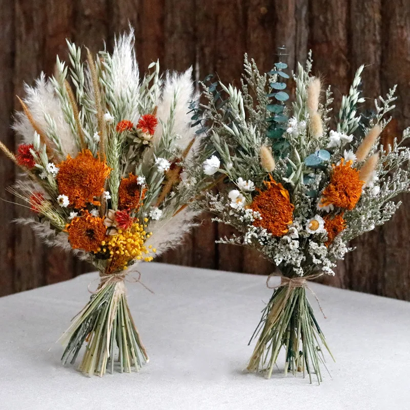 Sun Flowers Wedding Bouquets Natural Eternal Fresh Dried Preserved Eucalyptus Leaves Decor Home Table Party Arrangement Decor