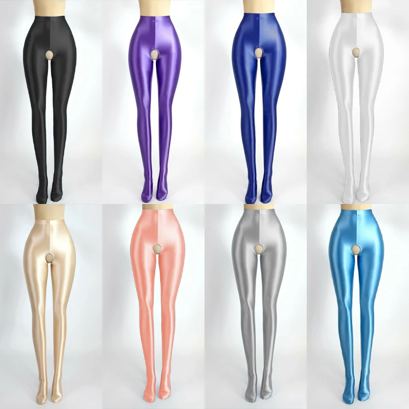 

Spandex Glossy Opaque Pantyhose Shiny High Waist Tights Sexy Stockings Yoga Pants Training Women Sports Leggings Fitness