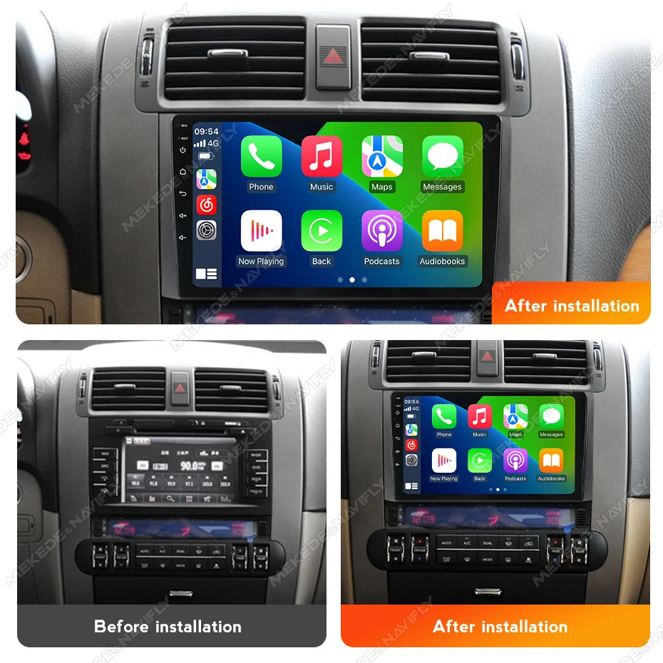 NaviFly 9inch Android 14 Car Radio Wireless Carplay Auto For Kia Borrego Mohave 2008-2012 Multimedia Player GPS Navigaiton FM BT