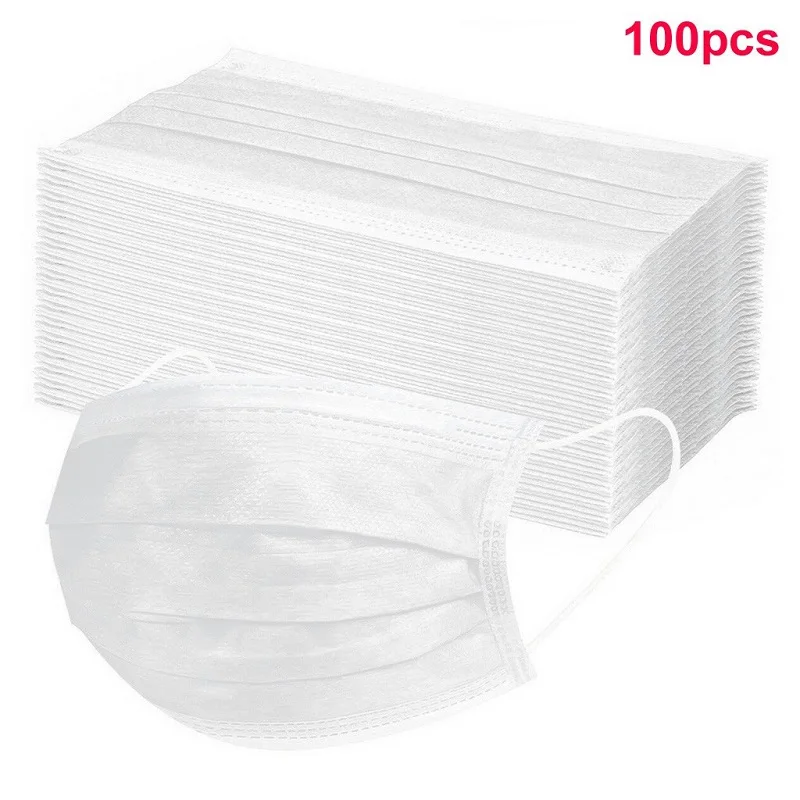 White Disposable Medical Mask Non Wove 3 layers ply Breathable Mask Surgical face Masks Filter Anti-Dust Masks Mascarilla