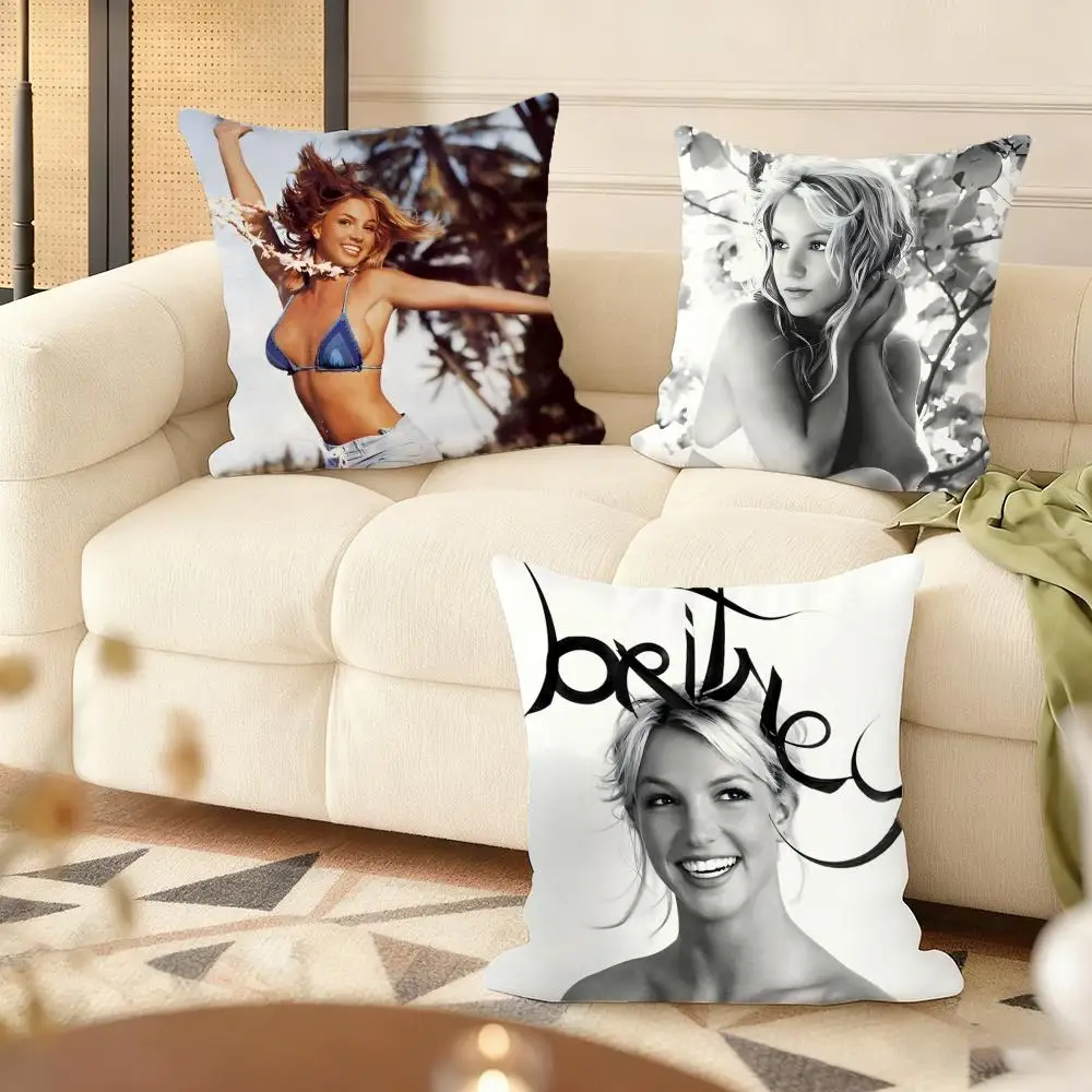 Singer B-Britney Spears Cushion Cover Soft Plush Sofa Cushion Cover｜Double-Sided Printed Decorative Pillow Case｜Warm Home Gift