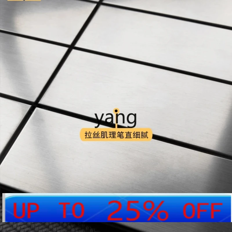 

LMM long minimalist storefront silver stainless steel wall tiles metal brushed mosaic tiles