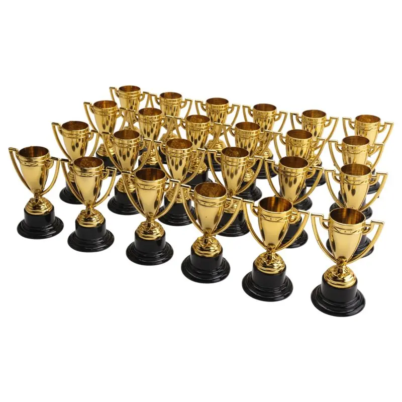 24 Pack Mini Trophy For Kids Awards For Party Favors,Rewards,Sports,Competitions Multi-Purpose