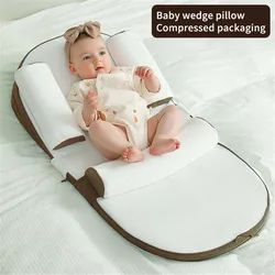 Baby anti-vomiting ramp pillow feeding bed 2024 new infants bed spine protection anti-spillage and choking comfortable crib