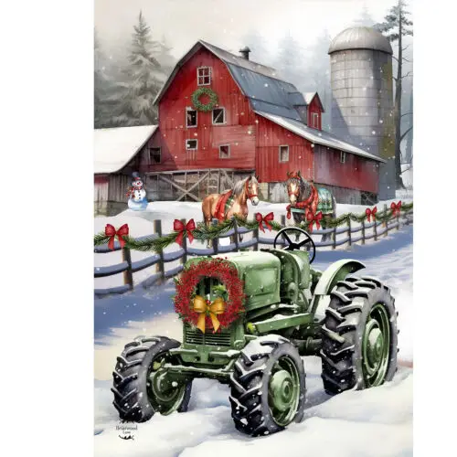 Briarwood Lane Christmas on the Farm Winter Garden Flag