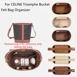 Felt Bag Organizer Inner Liner Pocket DIY Upgrade Accessories For Triomphe Bucket Handbag Space Renovation Insert Lining